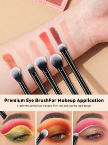 49pcs Makeup Sponge Set Includes 25 Soft Bristle Makeup Brushes (Powder Brush, Blush Brush, Contour Brush, Foundation Brush, Nose Brush, Eyeshadow Brush, Eyebrow Brush, Lip Brush, Detail Brush) + 5 Makeup Sponge For Liquid Makeup + 5 Triangle Powder Puffs + 5 Finger Puffs + 5 Mini Puffs + 1 Headband + 2 Wrist Bands + 1 Brush Cleaning Tool - Black - View 4