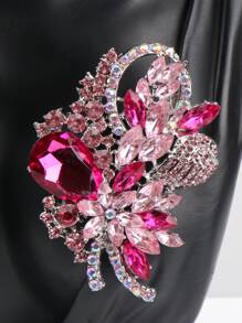 1pc Luxury Fashion Women Shiny Rhinestone Brooch Lady Crystal Suit Coat Corsages