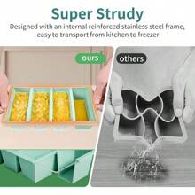 Silicone Freezer Tray Sauce Cube: GGOW Silicone Freezing Tray Broth Soup Storage - Freeze 250mL 125mL Souped Portion