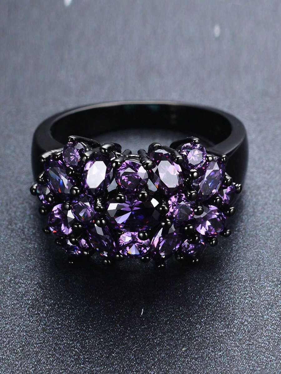 Vanel Anillo con diseño de diamante de imitación