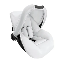 Combo - Baby Car Seat Cover, Sun Protection Hood And Belt Protectors - Various Colors - White - View 2