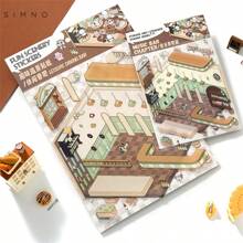Série de Adesivos para Paisagismo de Armazenamento Miniatura, Jogo de Paisagismo de Cozinha Pequena, Adesivos Decorativos 3D Criativos, Presente de Artesanato DIY e Diário, Sem Necessidade de Corte, Presente para Festa de Natal - Multicolorido - Visão 3