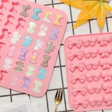 1pc 36-Cavity 6 Different Bow Knot Shape Soft Candy Mold DIY Valentine's Day Chocolate Pudding Baking Silicone Mold