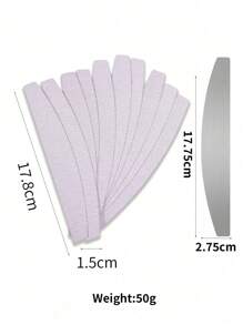 klimonla 10/30pcs Nail Files, Manicure Sanding Strips, Metal Sheets, Self-Adhesive, Replaceable Half-Moon Nail Files, Edge Trimming & Polishing Strips, For Nail Polish, Washable Polishing Strips - Grey - View 6