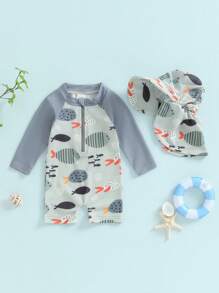 Young Boys Swimwear - Sky Blue - View 4