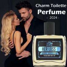 (1 botella) HerLoss 50 ml Perfume de larga duración para hombres, Eau de Parfum Spray portátil para negocios, oficina o viajes, perfecto como regalo de cumpleaños, regalo de Navidad. Perfume para hombres "Her Loss" de Top Perfume: feromonas mejoradas, aroma fresco sin alcohol con notas verdes,  duradero - Amarillo - Ver 6