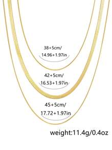 Nooxian Set de 3 collares de cadena de serpiente de acero inoxidable para mujer, juegos de collares superpuestos para uso diario - Amarillo Oro - Ver 6