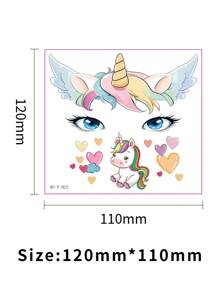 10pcs Kids & Adult Temporary Face Sticker Set, Water Transfer Butterfly, Panda, Deer, Giraffe, Fairy, Flower Tattoo Stickers, Decorative Makeup Stickers, Party Supplies, Birthday Celebration - Multicolor - View 3