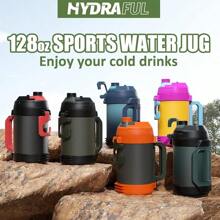 Hydraful Gallon Jug, 128oz Large Insulated Stainless Steel Sports Water Jug, Large Triple Wall Vacuum Insulation Water Bottle-Keeps Cold Up To 48 Hrs-Sweat Proof,For Gym, Hiking & Camping - Graphite Gray - View 7