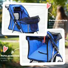 PawHut Passeggini per animali domestici - blu polveroso - Visualizzare 7