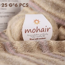 6 Balls Pack 150g (25g*6) Ombre Mohair Blended Yarn, Multicolor Rich, Suitable For Knitting/Crocheting Scarves, Hats, Sweaters, Shawls, Vests, Coats, Skirts And DIY Crafts, Home Goods