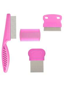 Juego de 4 peines para eliminar piojos, peine de acero inoxidable, peine de dientes finos, peine para peluquería, peine para maquillaje del cabello