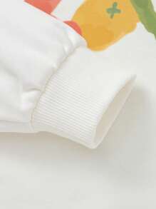 Balabala Young Girl 2 In 1 Sweatshirt, Casual Letter Print Long Sleeve Sweatshirt For Spring - Original White - View 5