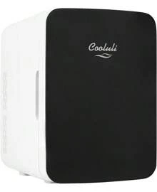 Cooluli 10L Mini Fridge For Bedroom, Car, Office Desk & Dorm - Portable Thermoelectric Cooler & Warmer For Food, Drinks, Skincare - AC/Refrigerator With Glass Front, Black - màu đen - Xem 1