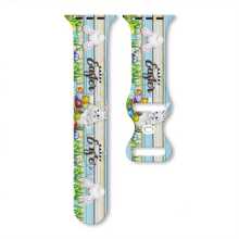 复活节表带与 Apple Watch 表带兼容 46 毫米 41 毫米 40 毫米 42 毫米 44 毫米 45 毫米 38 毫米 圣帕特里克节印花硅胶表带与 Apple Watch Series 10 9 8 7 Se Ultra 2 49 毫米 6 4 3 5 2 1 兼容