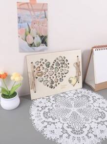 1 szt. Drewniany pusty wydrukowany drewniany klips do deski, ręcznie robione ozdoby stołowe do przechowywania pieniędzy, kreatywne prezenty z drewna na przyjęcie, klips do deski do przechowywania pieniędzy