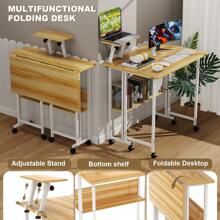 Mesa de oficina en casa, escritorio para ordenador con soporte, escritorio plegable, 58x80x75cm