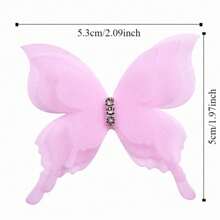 20 de bucăți de țesătură din organza de culoare degradată, aplicații de fluturi, 3D, 5 cm, fluture din șifon, visător, translucid, decorare artizanală pentru cusut - Multicolor - Vizualizare 5