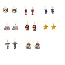 1 szt. 8 dostępnych stylów Unikalny projekt akrylowych kolczyków Styl codzienny i kombinacja na przyjęcia świąteczne Pasujące różne style Idealne do codziennego noszenia i na przyjęcie Najlepszy wybór