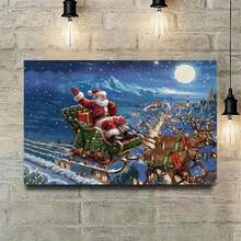 Framed Large Christmas Wall Art - Santa Wall Art, Christmas Pictures, Christmas Canvas, Winter Wall Art, Christmas Poster - Perfect Holiday Decor - Framed - View 7