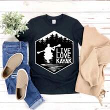 Live Love Kayak Shirt, Kayak Love Shirts Women Men, Kayak Lover Girl Shirt, Kayaking Gifts Retro Vintage, Canoes T-Shirt, Rafting Gifts