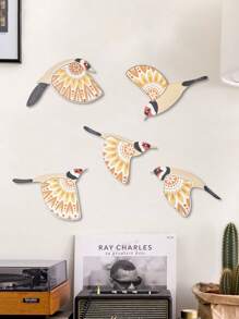 3pcs/Set Modern Creative Wooden Flying Bird Wall Hanging Decorations, Black And Brown Craft Decor, Suitable For Home Wall Decoration And Photo Frame Diy Display,Home Decor ,Room Decor,Wall Decor Gifts Birthday Graduation - Multicolor - View 6