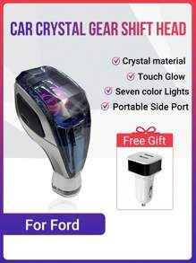 Acodo Pomo de palanca de cambios de cristal para coche, palanca de cambios con asa de cristal RGB LED, enchufar y usar, montaje lateral, agarre cómodo, resistente a arañazos, compatible con Lexus, Mitsubishi, Audi, Mercedes-Benz, Toyota