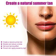 100g/3.52 Fl.Oz After Sun Tanning Gel, Hydrating & Moisturizing, Helps To Create Natural-Looking Summer Tan, Nourish And Reduce Wrinkles, Achieve Even Tanning Effect, Prevent Sun-Induced Skin Aging, Suitable For Beach & Outdoor Activities In Summer