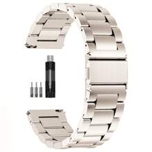 Brazaletes de acero inoxidable con cadena de liberación rápida, correa de reloj de eslabones de 20 mm y 22 mm, compatible con Galaxy Watch 5/4/3, Garmin Watch, relojes para hombre y mujer - 22mm - Ver 15