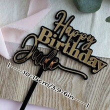 1 件个性化双层亚克力蛋糕装饰，定制名字镜面金色生日蛋糕装饰，祝您生日快乐，派对甜品桌装饰，生日独特烘焙配件礼物，多功能，防霉，装饰性，精致，时尚，可爱，现代，定制，独特，个性化，厨房，餐厅，卧室，办公室，客厅，家庭，花园，茶室，生日，乔迁，毕业典礼，早午餐，温馨氛围，家居生活，定制蛋糕装饰 - 彩色 - 查看 6