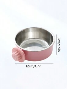 PETSIN 1pc Stainless Steel Hanging Dual-Purpose Pet Bowl With Anti-Spill Fixation For Dog Crate Use