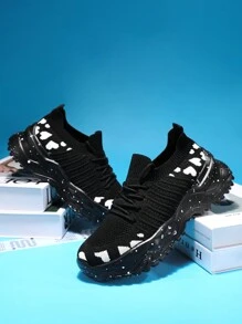 Women's Outdoor Fitness Shoes Anti Slip Road Running Shoes Mesh Breathable Lightweight Walking Shoes Fashionable Casual Shoes All_Black