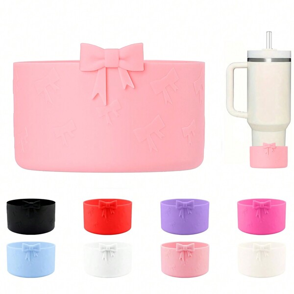 Funda protectora de silicona con lazo, compatible con vasos Cup de 20/30/40 onzas, para botas Hydroflask de 12-24 onzas, y talla grande botellas con base de 7,5 cm, accesorio de funda para tazas, útiles escolares (azul)