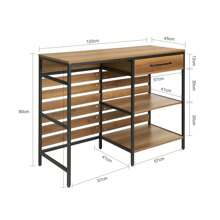 SoBuy FSB71-PF, Kitchen Island Sideboard Dining Bar Table With 1 Drawer And 2 Open Shelves, Kitchen Dining Room Living Room Sideboard - Brown - View 5