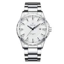 NARY 1pc Men's Watch Stainless Steel Luxury Large Dial Waterproof Date Sports Watch, Brand Original Luxury Waterproof Luminous Quartz Watch,New Style Male Clock 6151