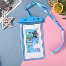 夜光防水手机袋，适合游泳和潜水 - 一款通用密封干袋，适用于手机，配有挂绳和防水塑料外壳，常用于户外冲浪、游泳、潜水和皮划艇运动。