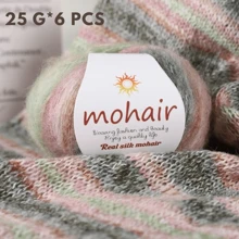 6 Balls Pack 150g (25g*6) Ombre Mohair Blended Yarn, Multicolor Rich, Suitable For Knitting/Crocheting Scarves, Hats, Sweaters, Shawls, Vests, Coats, Skirts And DIY Crafts, Home Goods