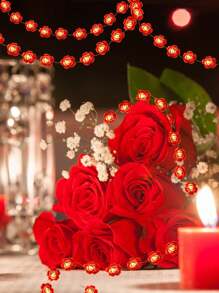 2PCS LED Valentine's Day Lights String Battery Operated, Valentines Decorations Heart Fairy Lights Romantic Decor Home Bedroom Valentines Day Decor