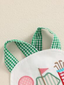 0-18M Lovely Baby Girls Boys Cute Romper Ruffles Sleeveless Golf Embroidery Plaid Print Jumpsuits For Casual Daily - 綠色 - 查看 6