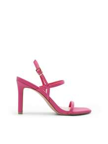 Women Fashion High Heeled Sandals, Square Open Toe Ankle Strap Stiletto Sandals For Party Wedding Prom Valentine's Day - Màu Hồng Tươi - Xem 5