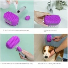 Pet Dog Bathing Brush, Suitable For Massaging And Cleaning Dogs And Cats, Bathing Brush - Mauve Purple - View 5
