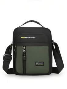 男士拉链手提包，新款时尚斜挎包，小方包，可作单肩包、斜挎包、手提包使用，配有可调节肩带，实用拉链，防水耐用，容量充足，适合日常使用，情人节礼物，夏季包，春假旅行包，单肩包，斜挎包，背包，邮差包，男士小包，男士单肩包，帆布手提包，相机包，侧包，防水背包，假日包 - 彩色 - 查看 8