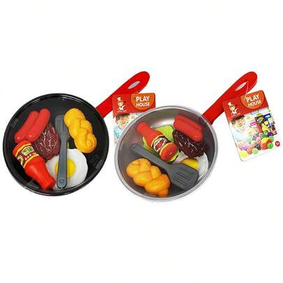 1 Set Children's Pretend Play Cookware Set, Frying Pan Cooking Toy, Kitchen Gift