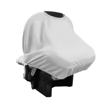 Combo - Baby Car Seat Cover, Sun Protection Hood And Belt Protectors - Various Colors - White - View 3