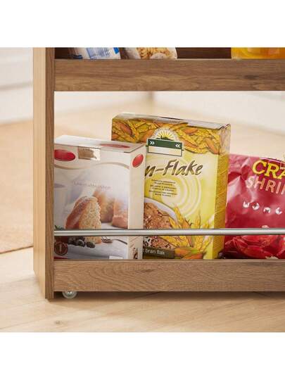 SoBuy NSR01 W, Tiers Serving Trolley, Slide Out Storage Rack Shelf On Wheels, Mobile view 6