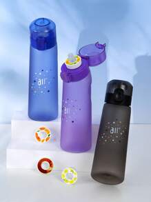 1pc Star Print Sports Water Bottle With 1pc Random Round Flavor Pod, Fruit Drink Flavor Pod, Outdoor Sports Creative Water Cup, Suitable For Fitness And Outdoor Sports, Fashionable Drinking Water Bottle, Birthday Gift - (Flavor Pods Only Improve The Sense Of Smell, Not Change The Taste) Does Not Change The Taste Of The Water, Just Makes It Smell Good - Multicolor - View 2