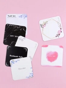 20张 6.5x6.5厘米 指甲包装纸板 圆角展示卡 手工指甲包装纸板 美甲摄影道具 美甲沙龙包装卡 - 彩色 - 查看 5