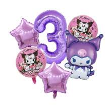 Sanrio 6PCS Sanrio Digital Balloon Kuromi Fashion Creative Digital Aluminum Film Balloon Family Banquet Ambience Dress Up Kuromi Anime Doll Background Decoration Kuromi Party Surprise Theme Wall Decoration Kuromi Holiday Anniversary Scene Setting Parts,Kuromi,Kuromi Birthday,Kurumi