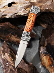 1PC Personalized Pocket Knife For Men, 2.55'' Engraved Retro Folding Knife, Cool EDC Knives, Customized Gifts For Men Dad Boyfriend Son - Redwood - View 6