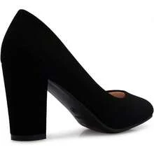 Women's Classic Round-Toe Platform Pumps High Block Heel - Adorable,-2025 - Black Nubuck* - View 4